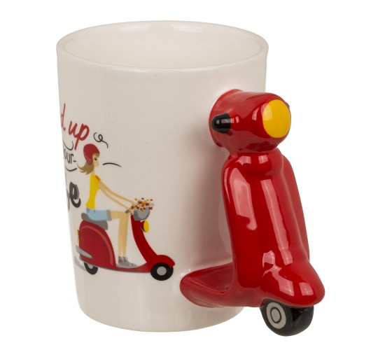Κούπα Σκούτερ 375ml ‘Speed Up Your Ride’ Λευκό/Κόκκινο Κεραμικό 13.5x11cm Κούπα Σκούτερ 375ml ‘Speed Up Your Ride’ Λευκό/Κόκκινο Κεραμικό 13.5x11cm
