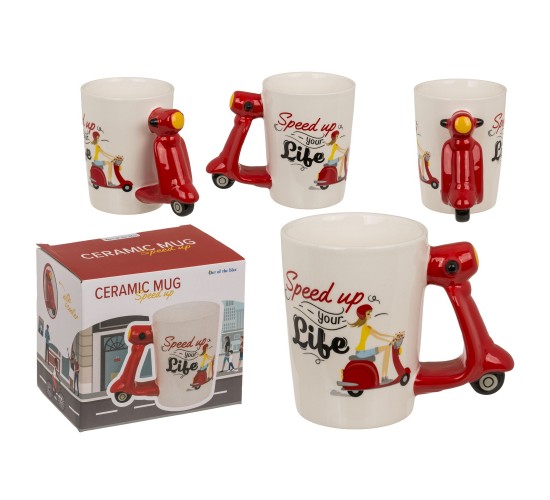 Κούπα Σκούτερ 375ml ‘Speed Up Your Ride’ Λευκό/Κόκκινο Κεραμικό 13.5x11cm Κούπα Σκούτερ 375ml ‘Speed Up Your Ride’ Λευκό/Κόκκινο Κεραμικό 13.5x11cm