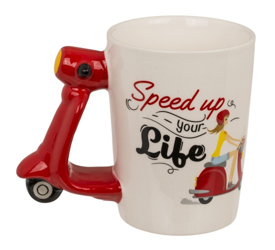 Κούπα Σκούτερ 375ml ‘Speed Up Your Ride’ Λευκό/Κόκκινο Κεραμικό 13.5x11cm Κούπα Σκούτερ 375ml ‘Speed Up Your Ride’ Λευκό/Κόκκινο Κεραμικό 13.5x11cm