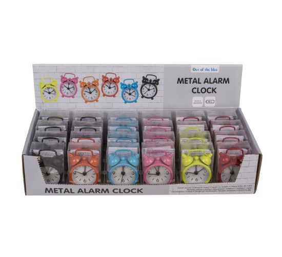 Μίνι Ξυπνητήρι Μέταλλο 6x4cm Σε 6 Χρώματα