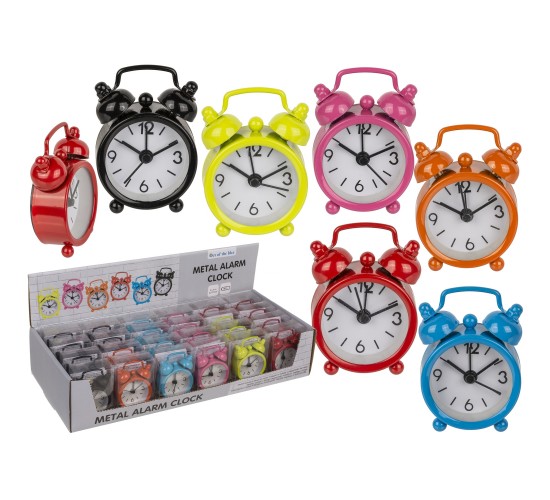 Μίνι Ξυπνητήρι Μέταλλο 6x4cm Σε 6 Χρώματα