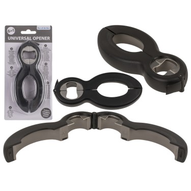 Ανοιχτήρι Universal 6 Σε 1 Μαύρο/Γκρι Μέταλλο/Πλαστικό 14.5x6cm