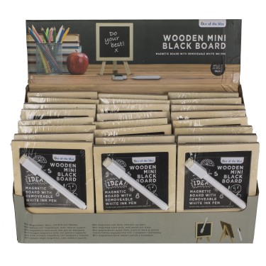Μαυροπίνακας Μίνι Μαγνητικός Με Μαρκαδόρο Και Βάση Ξύλο 10cm