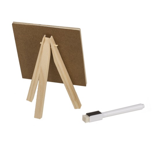 Μαυροπίνακας Μίνι Μαγνητικός Με Μαρκαδόρο Και Βάση Ξύλο 10cm