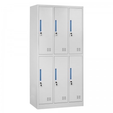 Φοριαμός ArteLibre 6 Θέσεων ELBORON Ανοιχτό Γκρι Μέταλλο 90x45x185cm