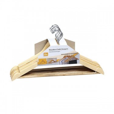 Σετ Ξύλινες Kρεμάστρες Pούχων 8τμχ