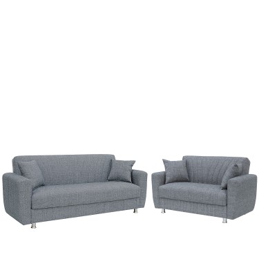 Σετ Σαλόνι ArteLibre JUAN Διθέσιος και Τριθέσιος Γκρι