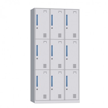 Φοριαμός ArteLibre 9 Θέσεων ELDAR Ανοιχτό Γκρι Μέταλλο 90x45x185cm