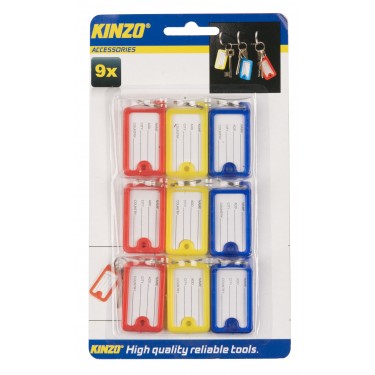 Μπρελόκ Κλειδιών Ταμπελάκια ΚΙΝΖΟ Διάφορα Χρώματα 13x2x22cm Σετ 9τμχ