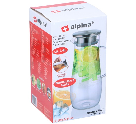 Καράφα με Χερούλι 1.4L Γυαλί ALPINA Καράφα με Χερούλι 1.4L Γυαλί ALPINA