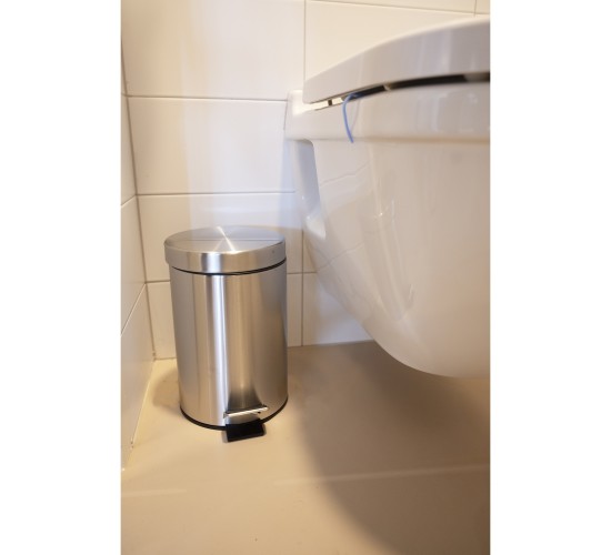 Κάδος Πεντάλ 3L και Βούρτσα Τουαλέτας Ανοξείδωτο Ατσάλι 2Τμχ