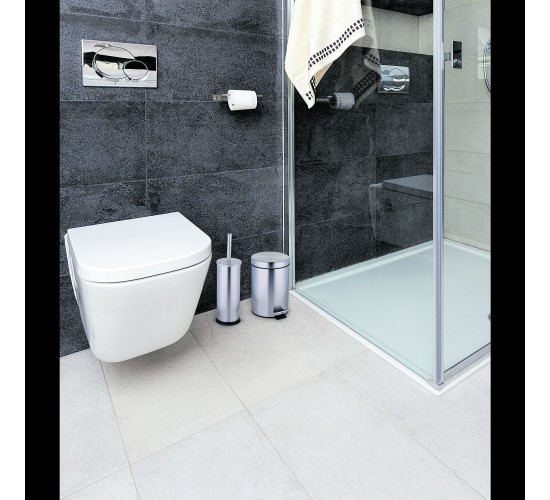 Κάδος Πεντάλ 3L και Βούρτσα Τουαλέτας Ανοξείδωτο Ατσάλι 2Τμχ