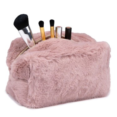 Νεσεσέρ Καλλυντικών Ροζ Γούνα 17.5x10x10cm