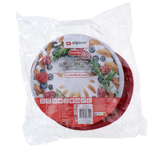 Φόρμα Κέικ Bundt Σιλικόνη 24x24x10.5cm ALPINA Σε 2 Χρώματα Φόρμα Κέικ Bundt Σιλικόνη 24x24x10.5cm ALPINA Σε 2 Χρώματα
