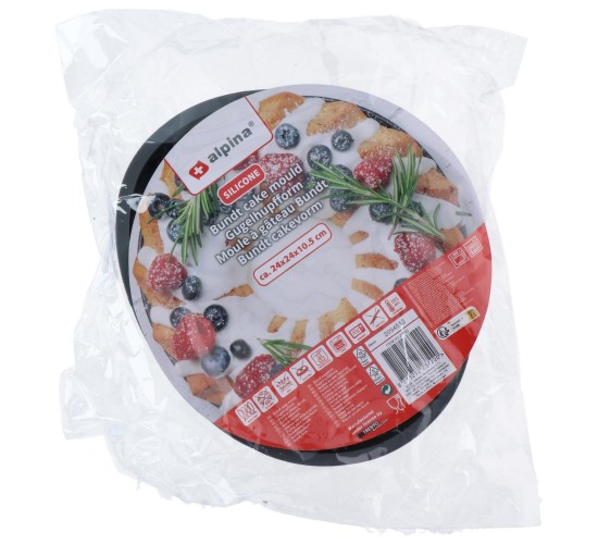 Φόρμα Κέικ Bundt Σιλικόνη 24x24x10.5cm ALPINA Σε 2 Χρώματα Φόρμα Κέικ Bundt Σιλικόνη 24x24x10.5cm ALPINA Σε 2 Χρώματα