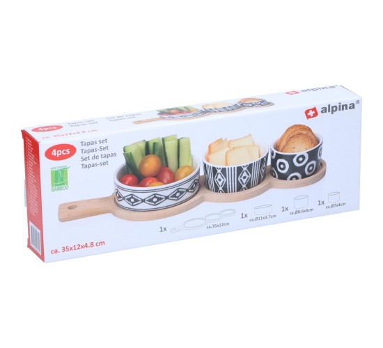 Σετ Τάπας 4Τμχ Μπαμπού/Κεραμικό 35x12x4.8cm ALPINA Σετ Τάπας 4Τμχ Μπαμπού/Κεραμικό 35x12x4.8cm ALPINA