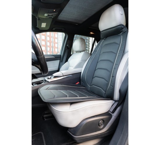 Μαξιλάρι Καθίσματος Αυτοκινήτου Δερμάτινη Όψη Γκρι 120x50cm