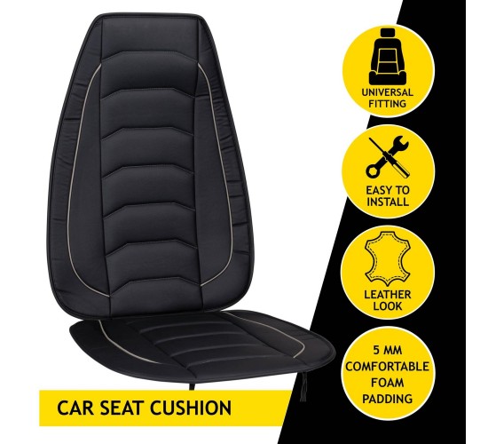 Μαξιλάρι Καθίσματος Αυτοκινήτου Δερμάτινη Όψη Γκρι 120x50cm