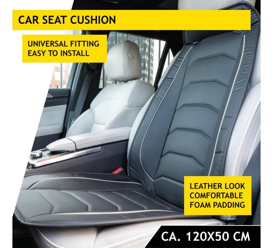 Μαξιλάρι Καθίσματος Αυτοκινήτου Δερμάτινη Όψη Γκρι 120x50cm