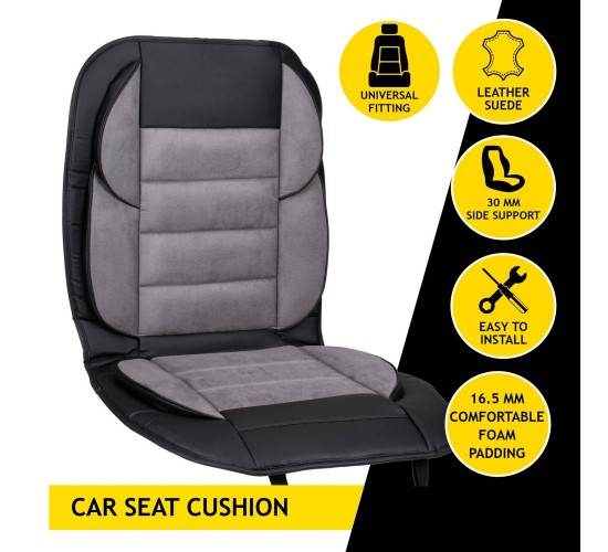Μαξιλάρι Καθίσματος Αυτοκινήτου PVC/Σουέτ Γκρι 118x54.5cm