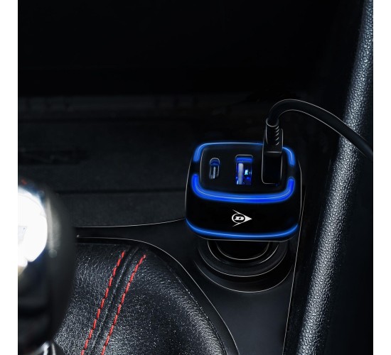 Φορτιστής Αυτοκινήτου 2xUSB A USB C DUNLOP Φορτιστής Αυτοκινήτου 2xUSB A USB C DUNLOP