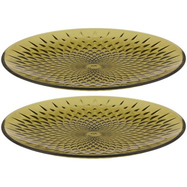 Πιάτα Διάφανα/Πράσινα/Χρυσά 20cm 2Τμχ ALPINA