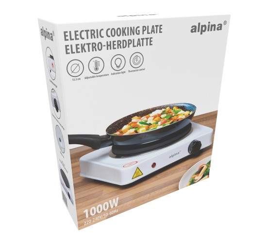 Ηλεκτρική Εστία 1 Ζώνης 1000W ALPINA