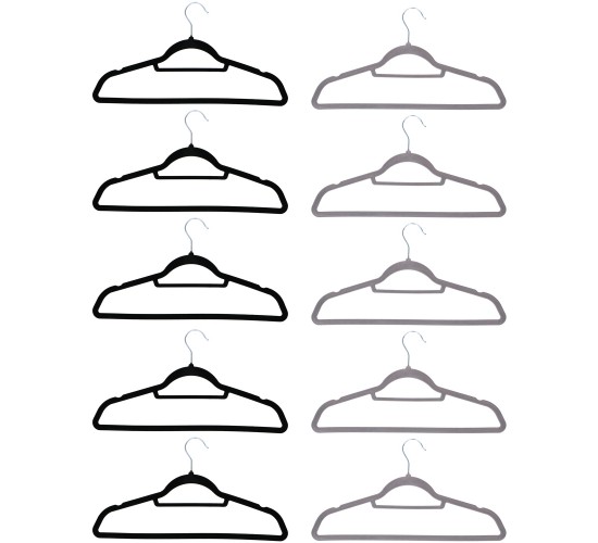 Κρεμάστρες Ρούχων 5Τμχ Βελούδινες 2 Χρώματα ALPINA