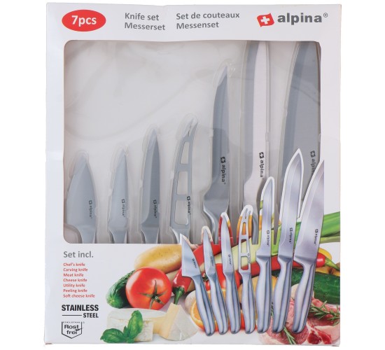 Σετ Μαχαιριών 7Τμχ Ανοξείδωτα ALPINA