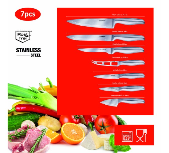 Σετ Μαχαιριών 7Τμχ Ανοξείδωτα ALPINA