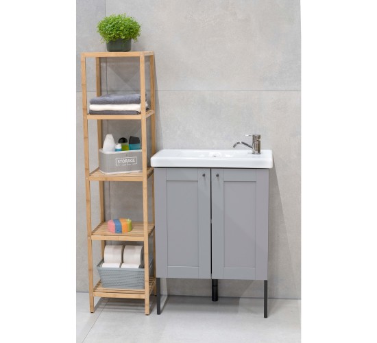 Ράφι Μπάνιου 5 Επιπέδων Μπαμπού