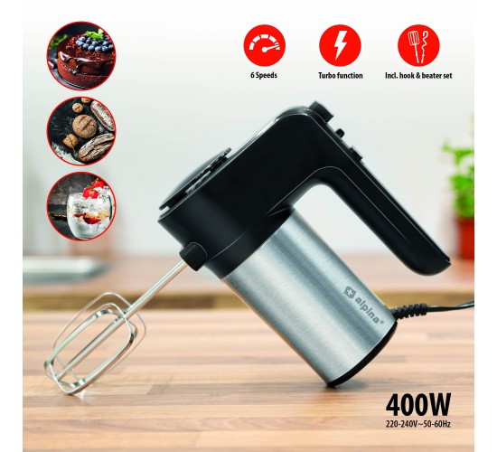 Μίξερ Χειρός 400W Ανοξείδωτο ALPINA