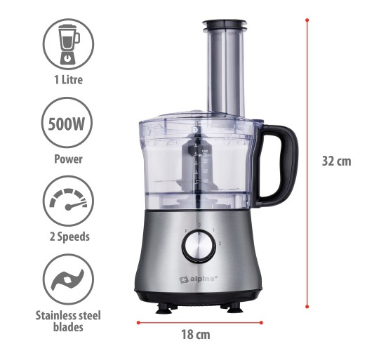 Επεξεργαστής Τροφίμων 1L 500W ALPINA