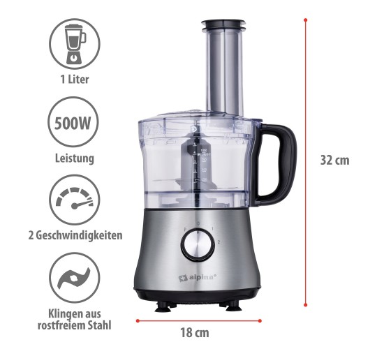 Επεξεργαστής Τροφίμων 1L 500W ALPINA