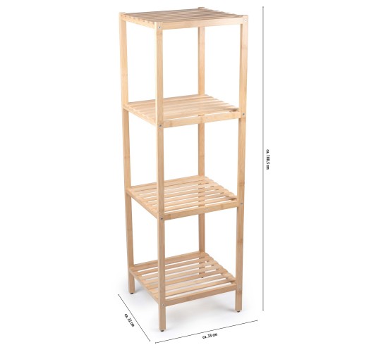 Ράφι Μπάνιου 4 Επιπέδων Μπαμπού ALPINA