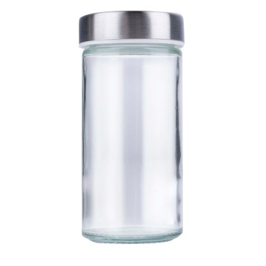 Βάση Μπαχαρικών Περιστρεφόμενη Ασημί Μεταλλική/Γυάλινη 19x23cm ALPINA