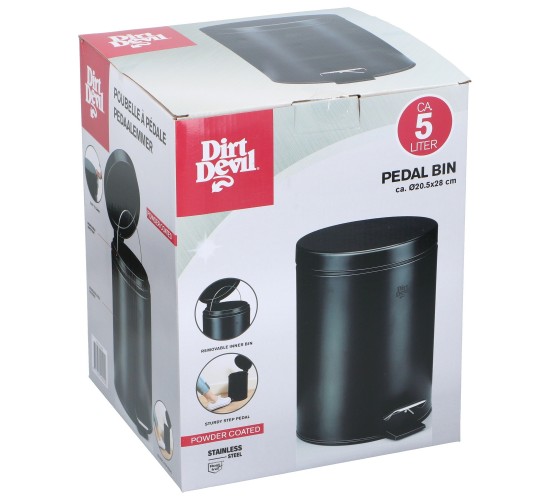 Κάδος Πεντάλ 5L 2Τμχ Πούδρα Επίστρωση DIRT DEVIL