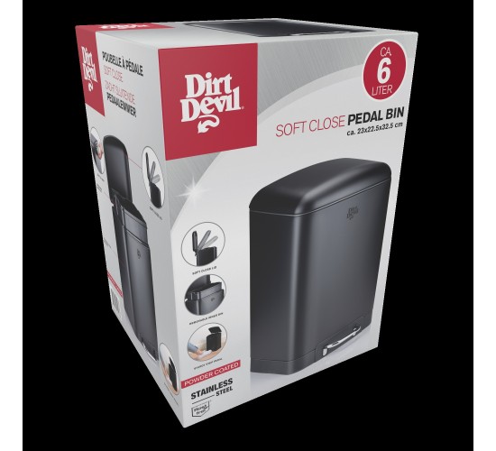 Κάδος Πεντάλ 6L Soft Close Μαύρος DIRT DEVIL