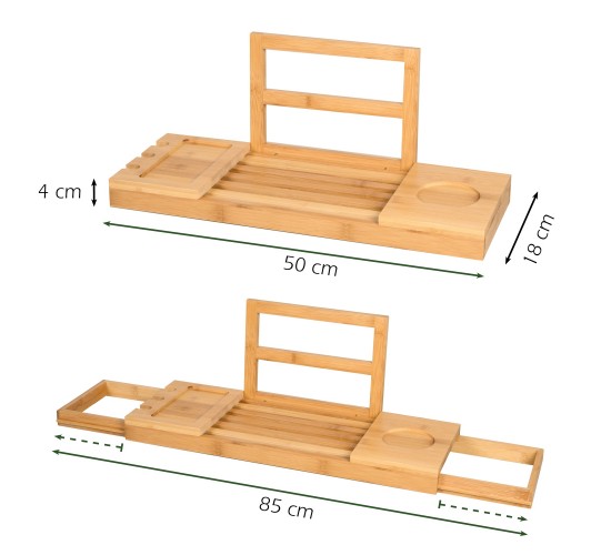 Ράφι Μπάνιου Επεκτάσιμο 50-92x18x4cm Μπαμπού Ράφι Μπάνιου Επεκτάσιμο 50-92x18x4cm Μπαμπού