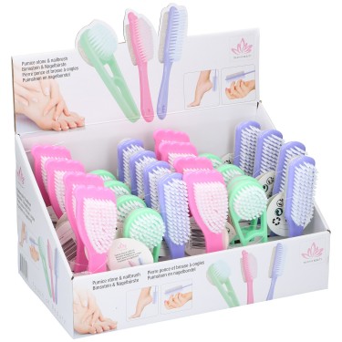 Ελαφρόπετρα και Βούρτσα Νυχιών Σε 3 Χρώματα