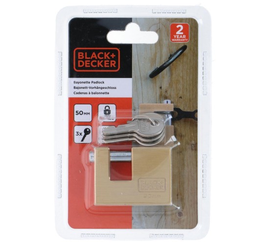 Λουκέτο Bayonette 50mm BLACK DECKER Λουκέτο Bayonette 50mm BLACK DECKER