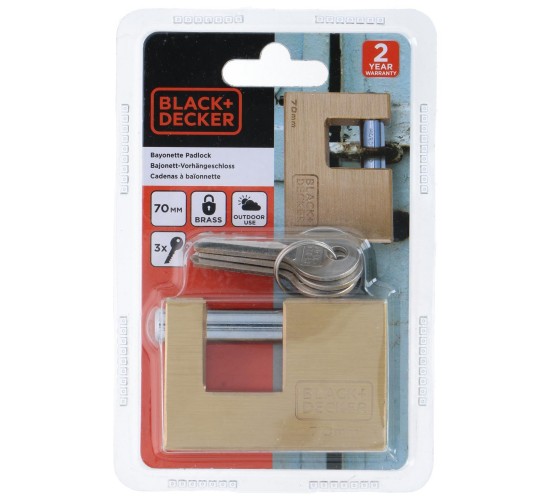 Λουκέτο Μπαγιονέτ 70mm Ορειχάλκινο BLACK DECKER