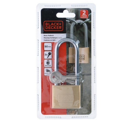 Λουκέτο 50mm Μεγάλη Καμπάνα Ορειχάλκινο BLACK DECKER Λουκέτο 50mm Μεγάλη Καμπάνα Ορειχάλκινο BLACK DECKER
