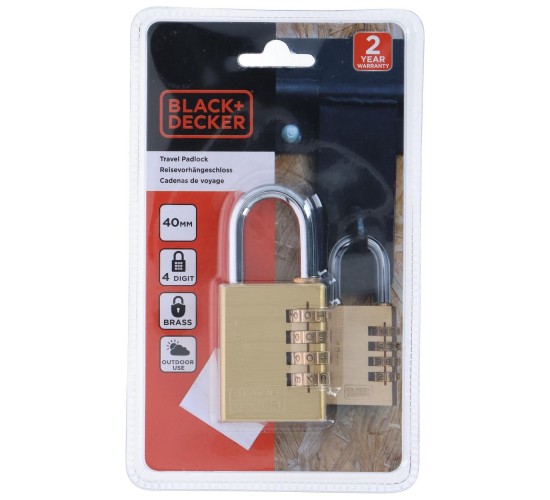 Λουκέτο 40mm Συνδυασμού Ορειχάλκινο BLACK DECKER Λουκέτο 40mm Συνδυασμού Ορειχάλκινο BLACK DECKER