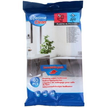 Υγρά Μαντηλάκια Καθαρισμού Μπάνιου 40Τμχ