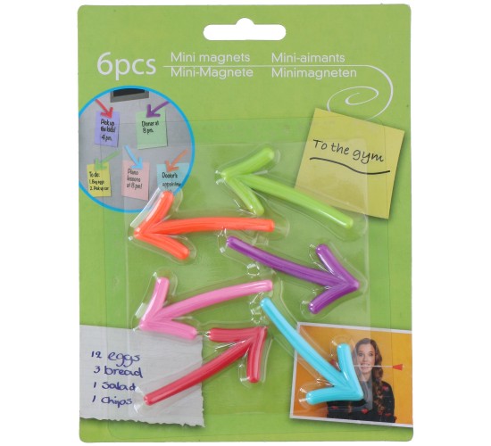 Μαγνητάκια Σημειώσεων Βέλος 6Τμχ Πολύχρωμα