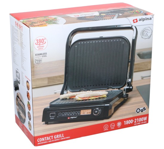 Γκριλ Επαφής 230V 2100W Ανοξείδωτο ALPINA Γκριλ Επαφής 230V 2100W Ανοξείδωτο ALPINA