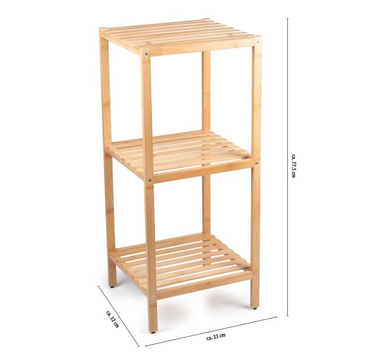 Ράφι Μπάνιου 3 Επιπέδων Μπαμπού