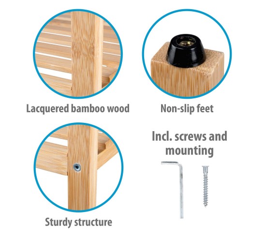 Ράφι Μπάνιου 3 Επιπέδων Μπαμπού