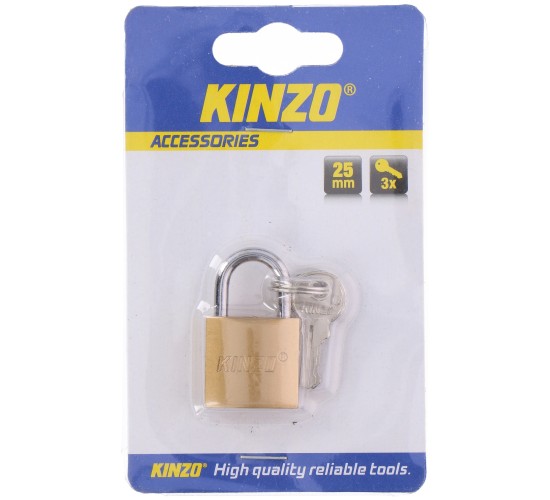 Λουκέτο 25mm με 3 Κλειδιά KINZO